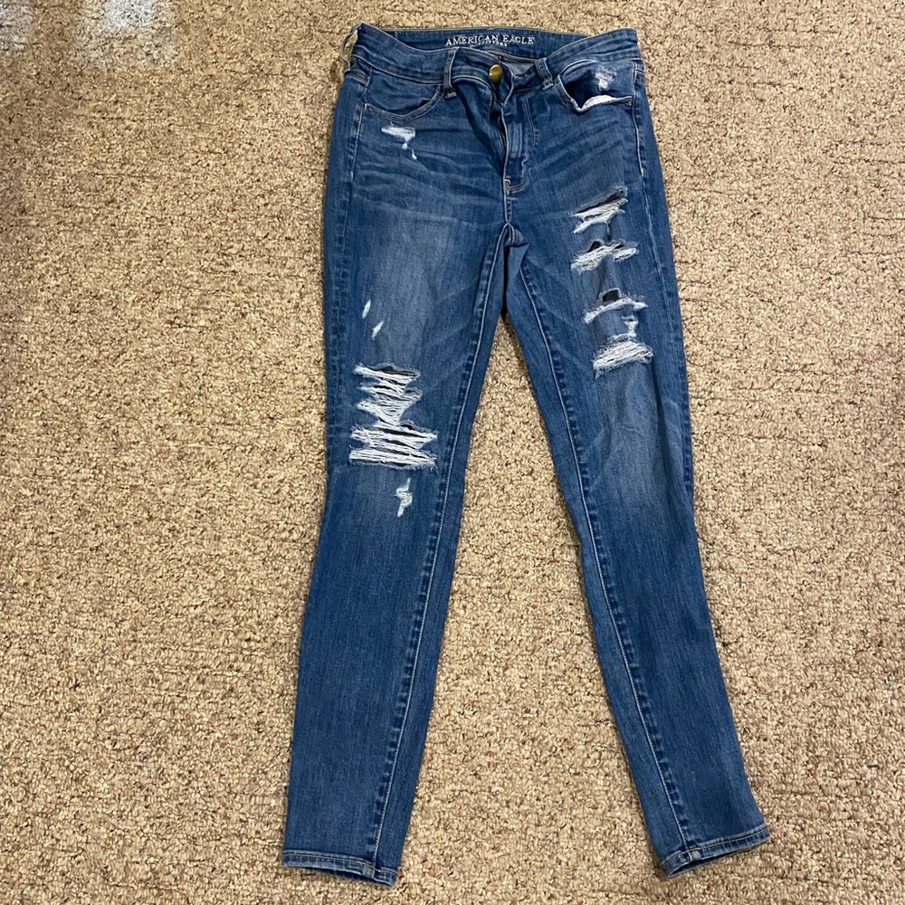 American Eagle ripped skinny jeans